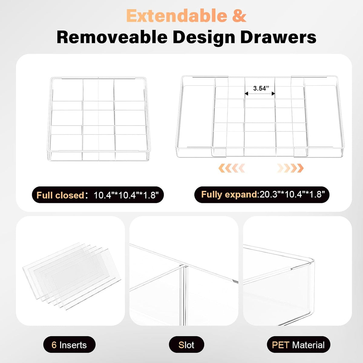 11 Compartment Acrylic Drawer Organizer