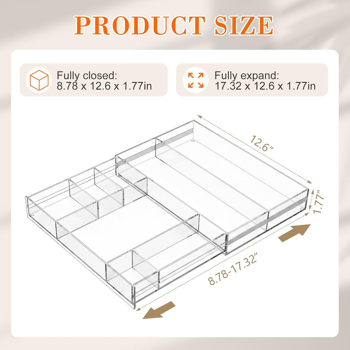 Small 11 Compartment Acrylic Drawer Organizer