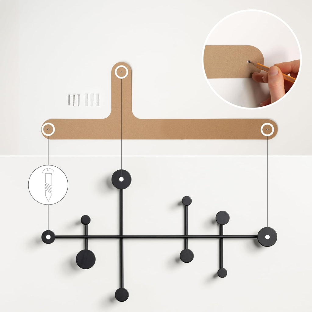 Black Metal Wall Coat Rack