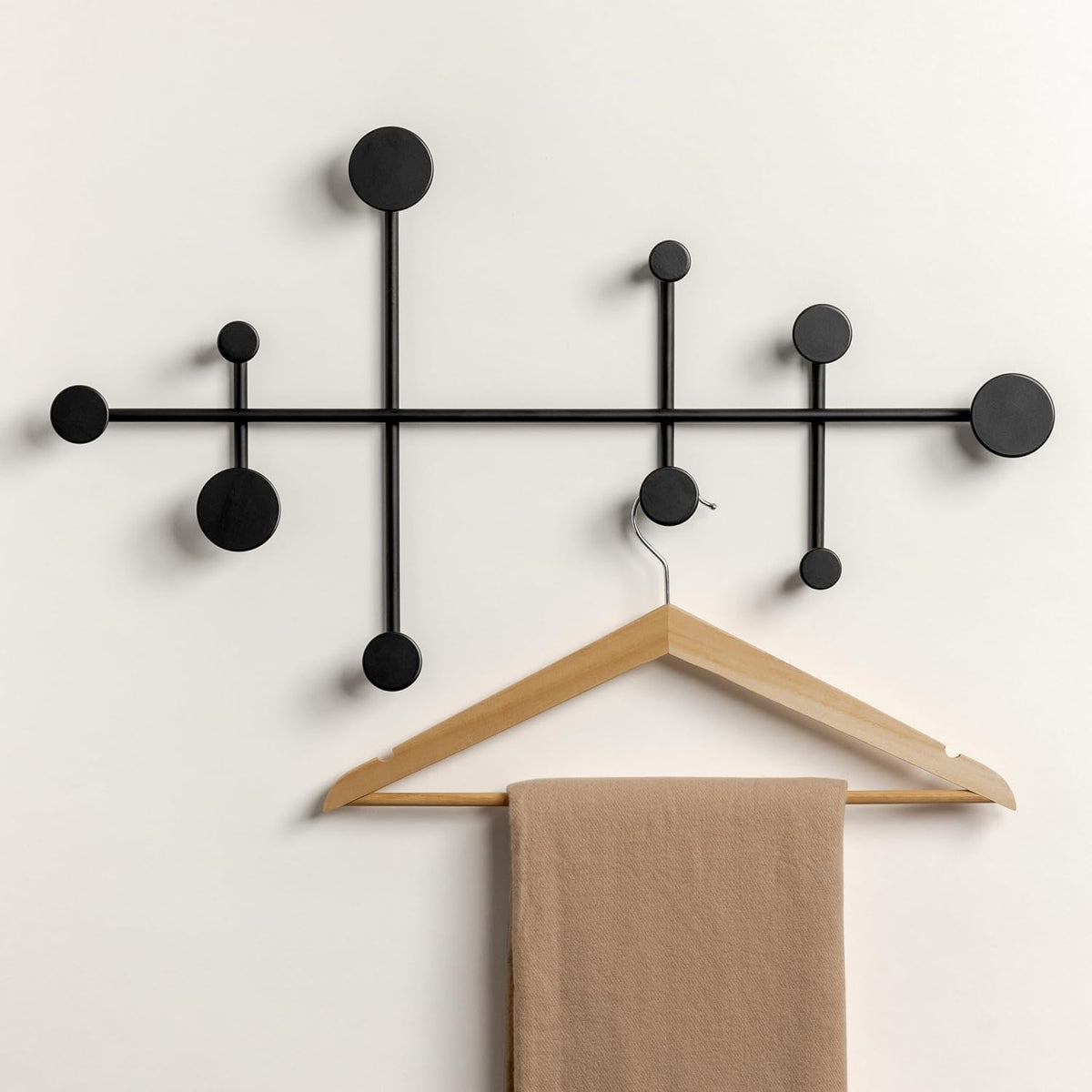 Black Metal Wall Coat Rack