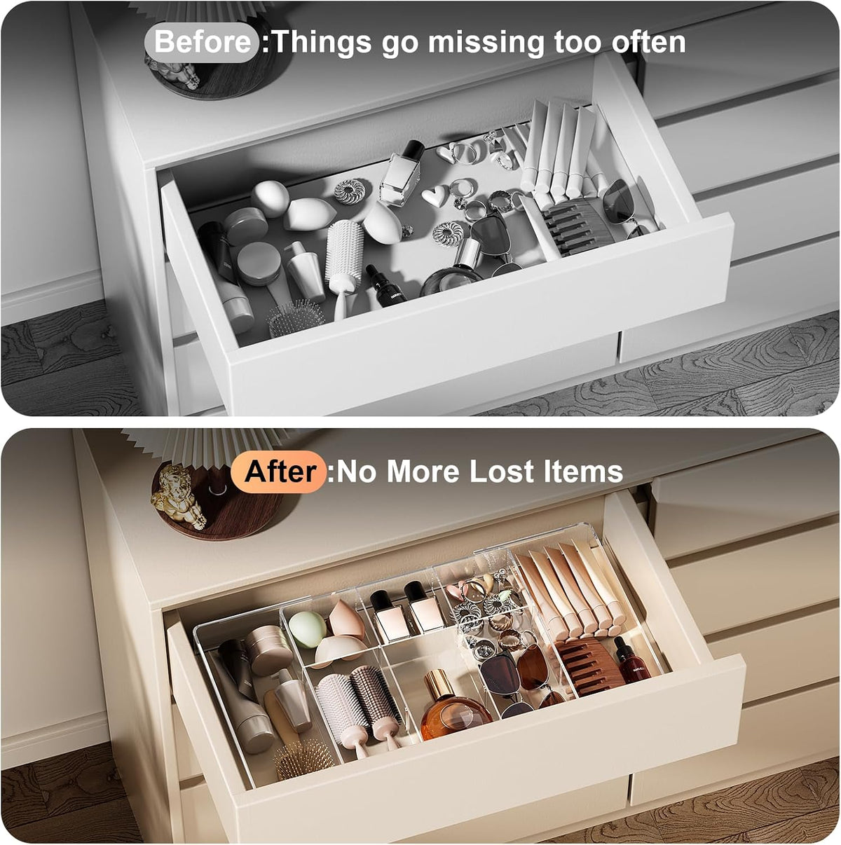11 Compartment Acrylic Drawer Organizer