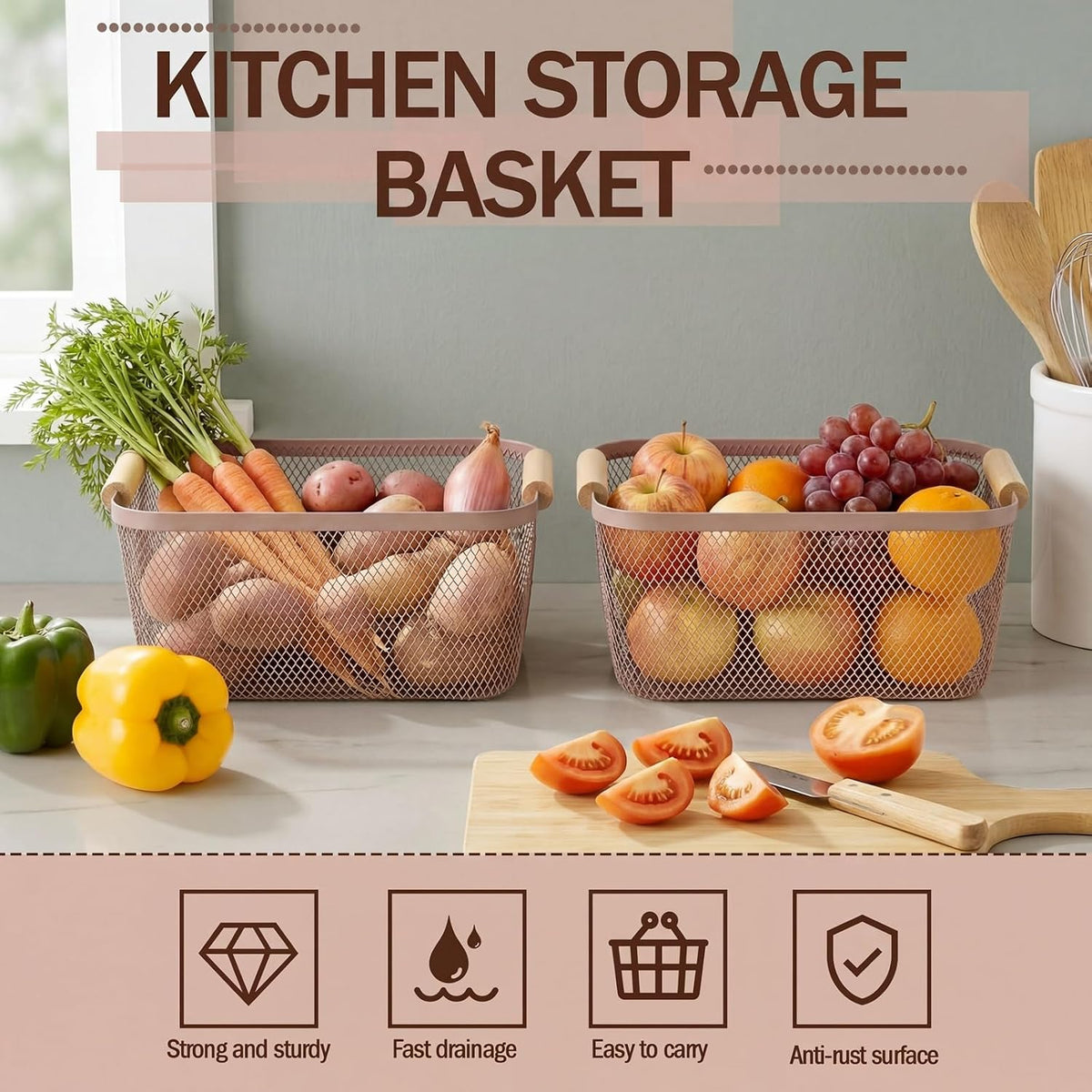 4 Pack Mesh Storage Baskets