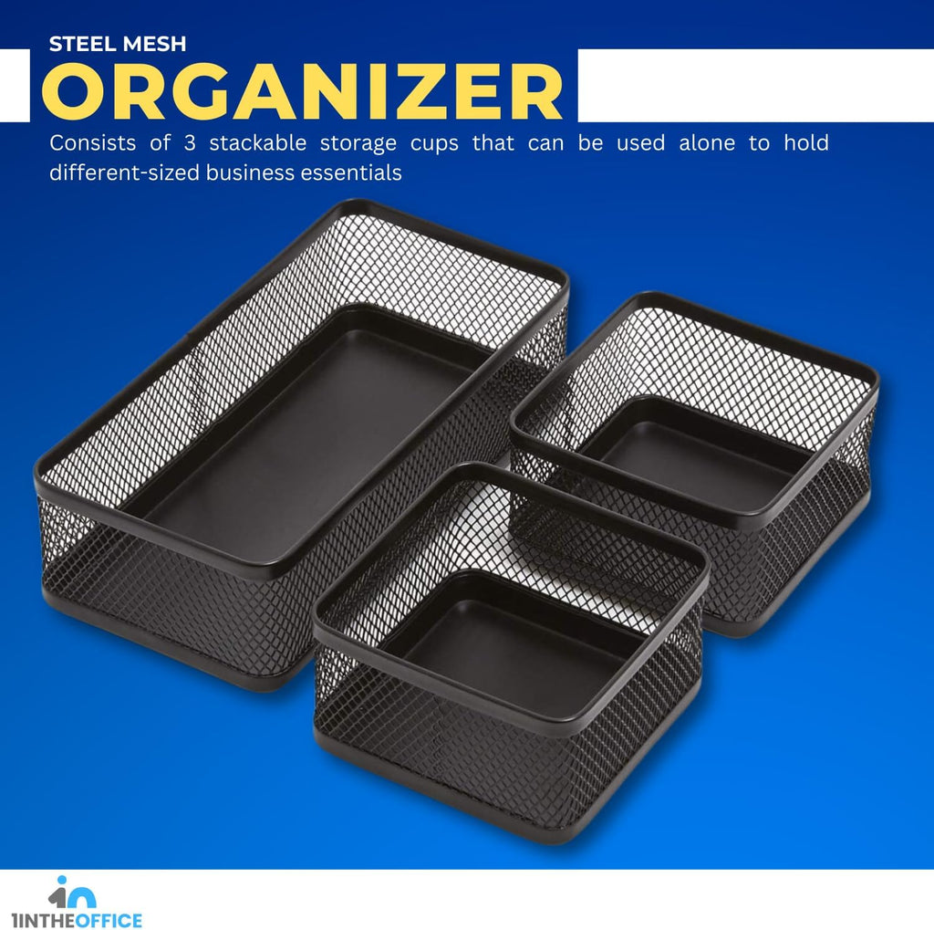 3 Compartment Mesh Drawer Tray