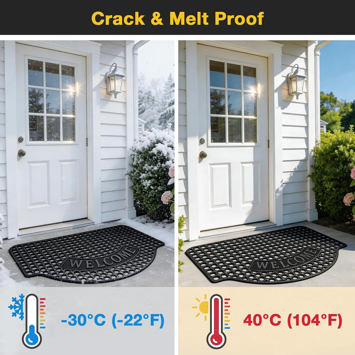 23x35 Black Drainage Rubber Door Mat