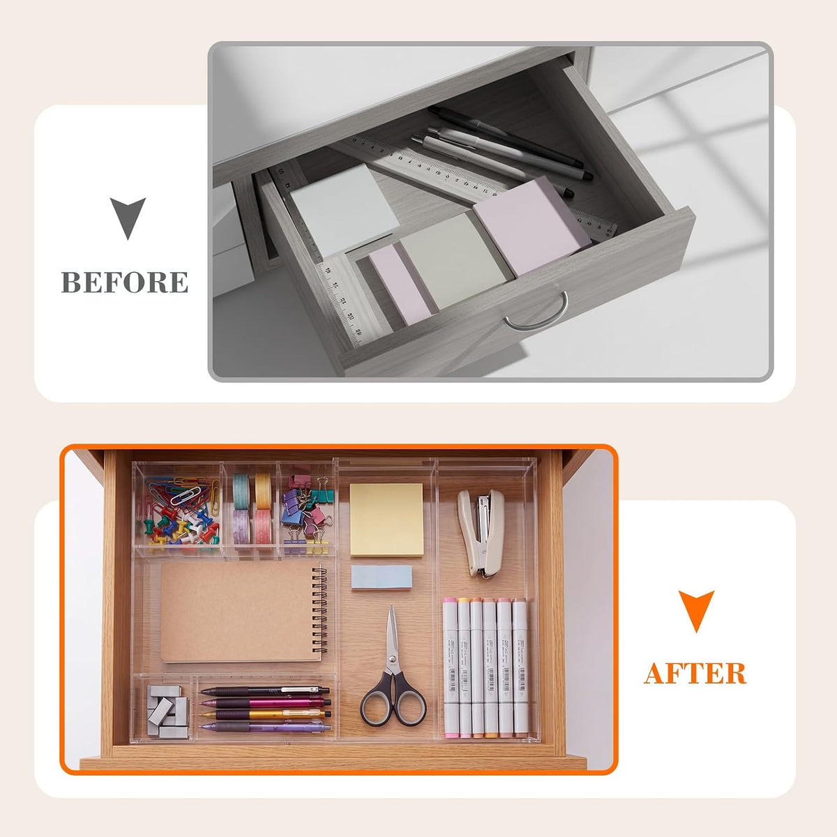 Small 11 Compartment Acrylic Drawer Organizer