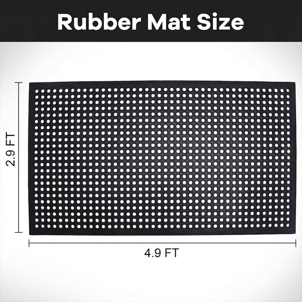 58x35 Black Drainage Rubber Door Mat