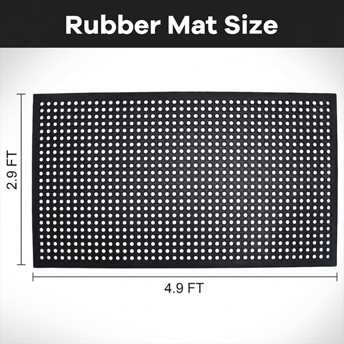 58x35 Black Drainage Rubber Door Mat
