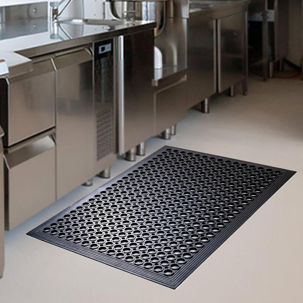 36x60 Black Anti Fatigue Drainage Rubber Mat