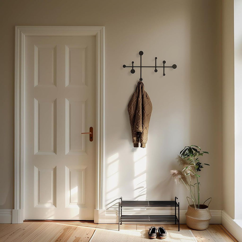 Black Metal Wall Coat Rack
