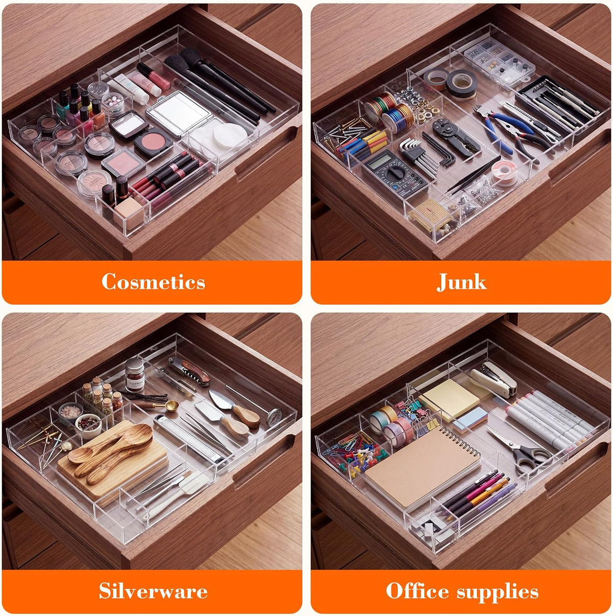 Small 11 Compartment Acrylic Drawer Organizer