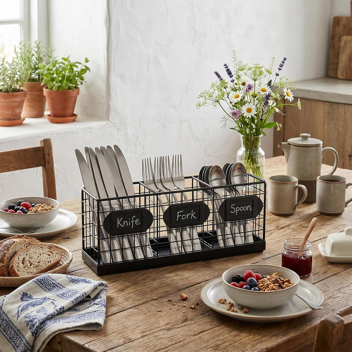 Wall Mounted Metal Utensil Organizer