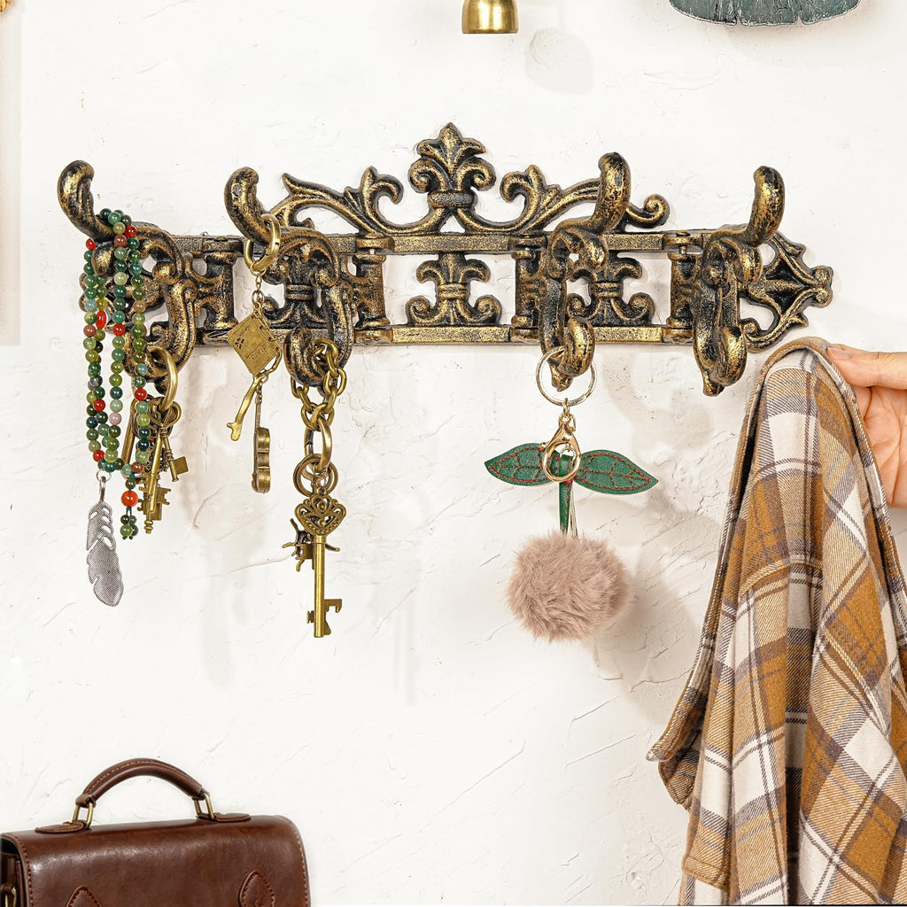 Black Gold 4-Arm Swivel Wall Hooks