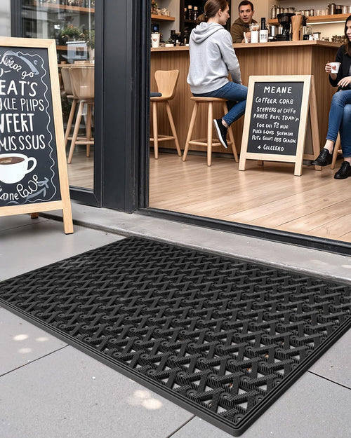 19x30 Black Rubber Door Mat