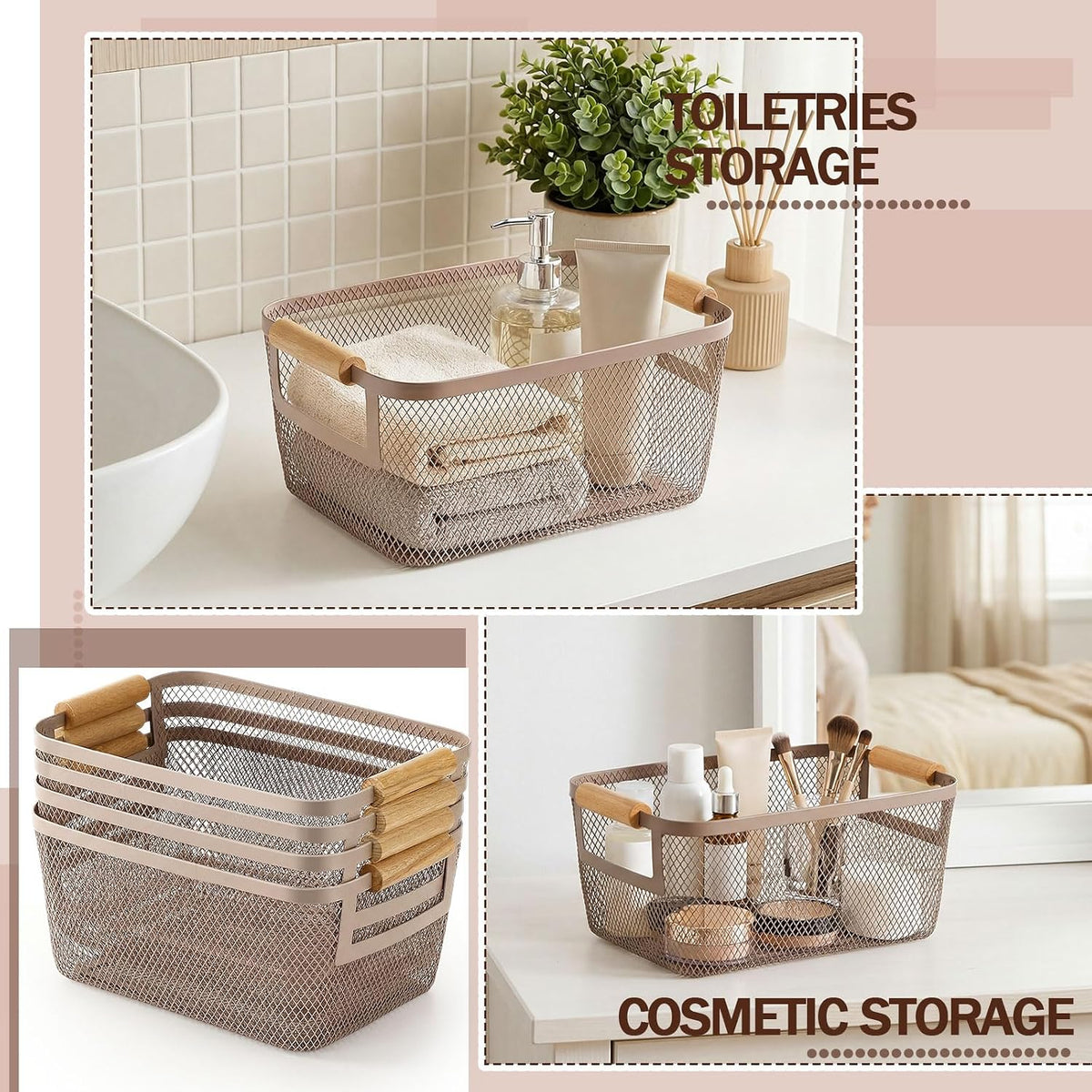 4 Pack Mesh Storage Baskets