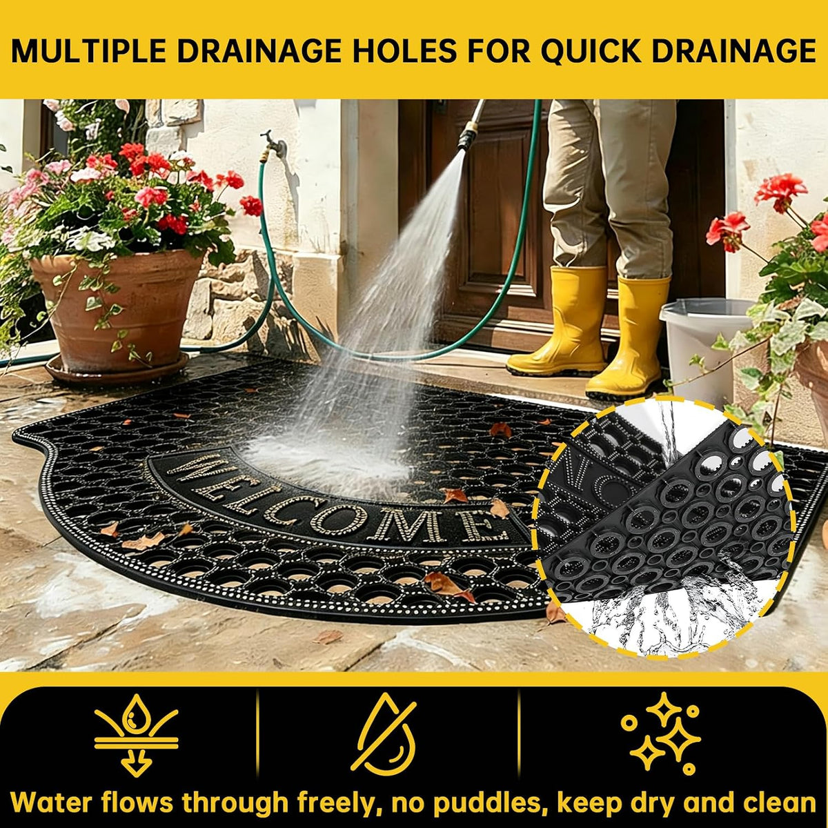 31x47 Anti Slip Rubber Door Mat