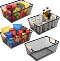 4 Pack Black Mesh Baskets