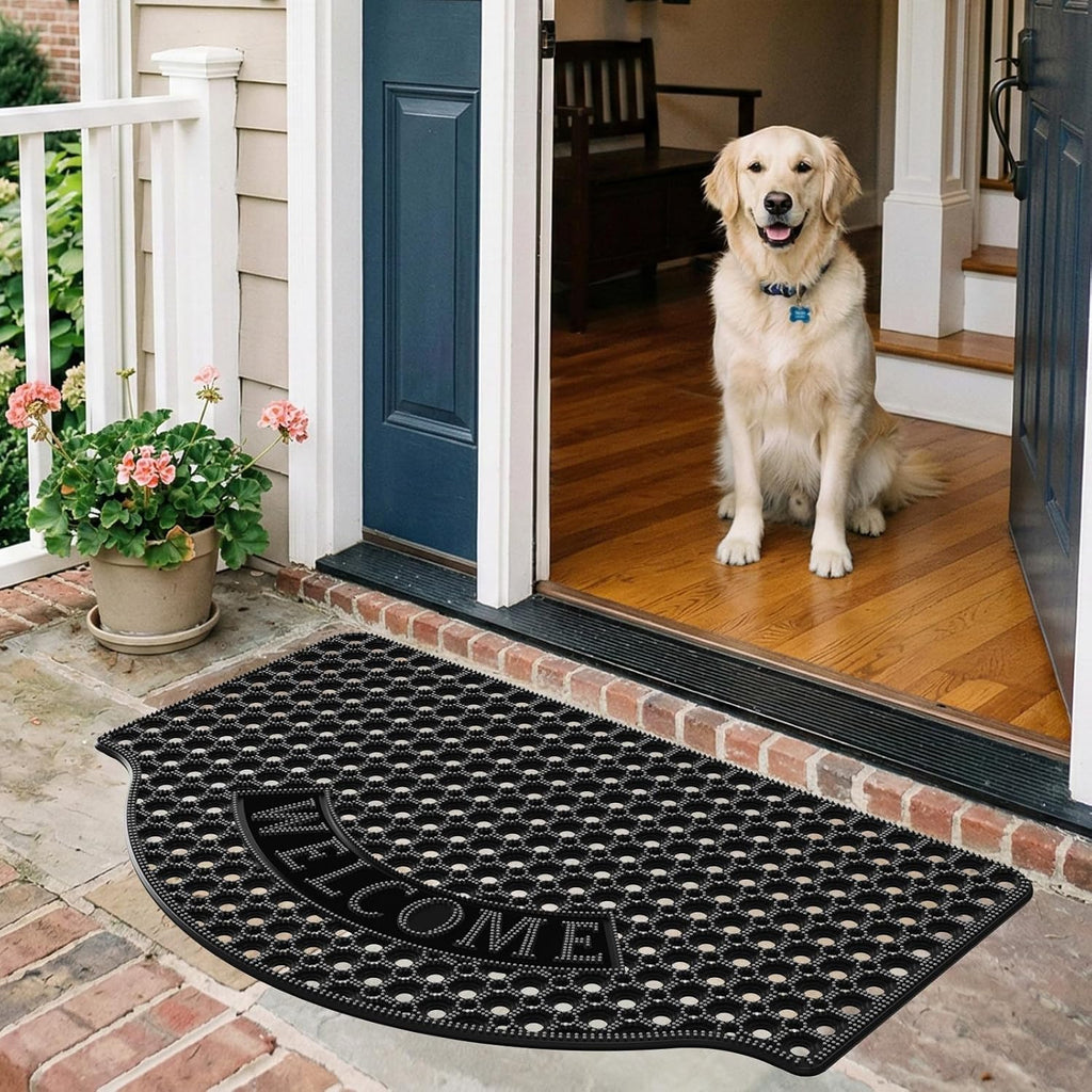 23x35 Black Drainage Rubber Door Mat