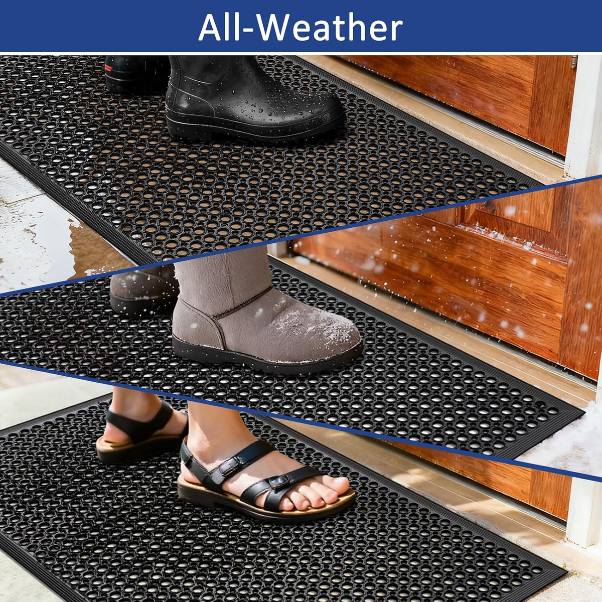36x60 Black Anti Fatigue Drainage Rubber Mat