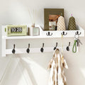 White 26.57 Inch Wall Coat Rack with Shelf