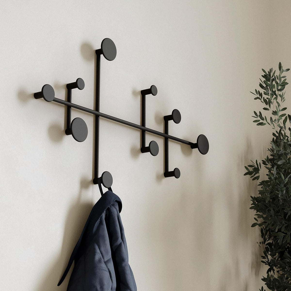 Black Metal Wall Coat Rack