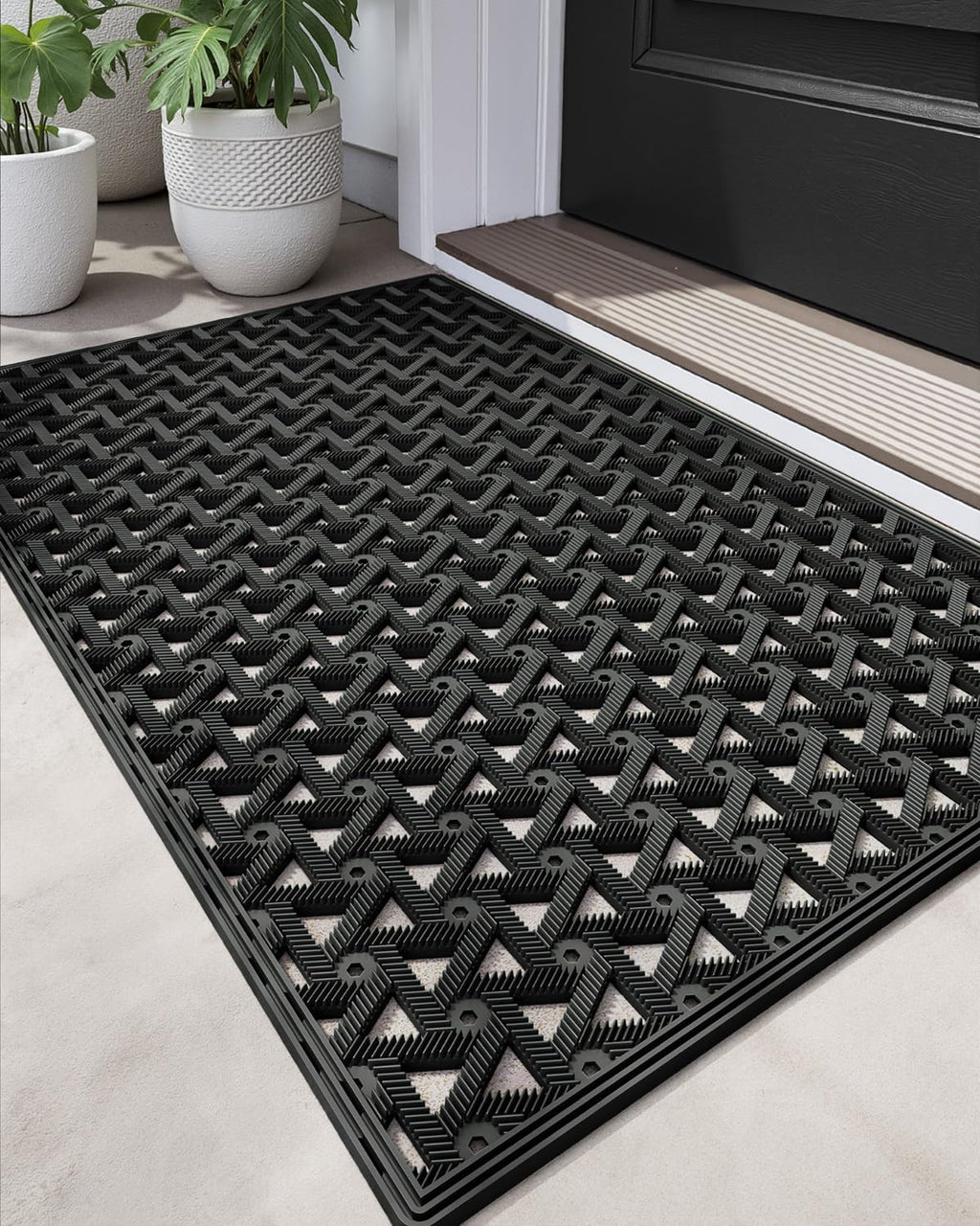 19x30 Black Rubber Door Mat