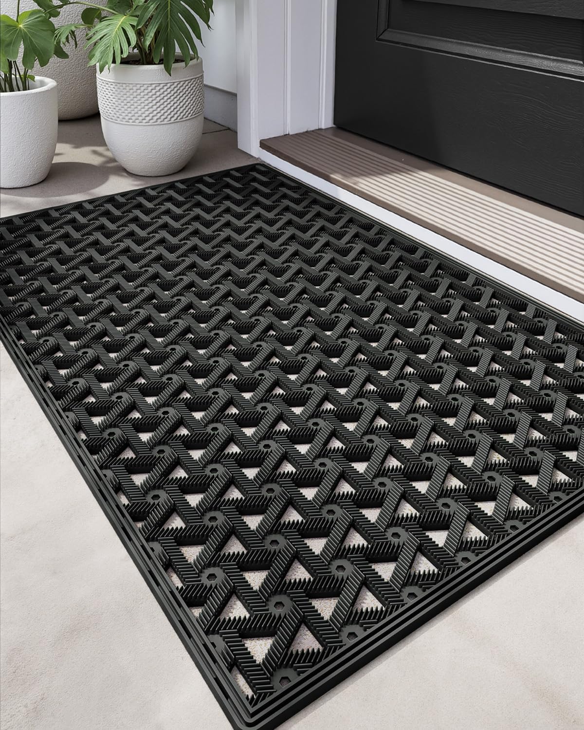 19x30 Black Rubber Door Mat