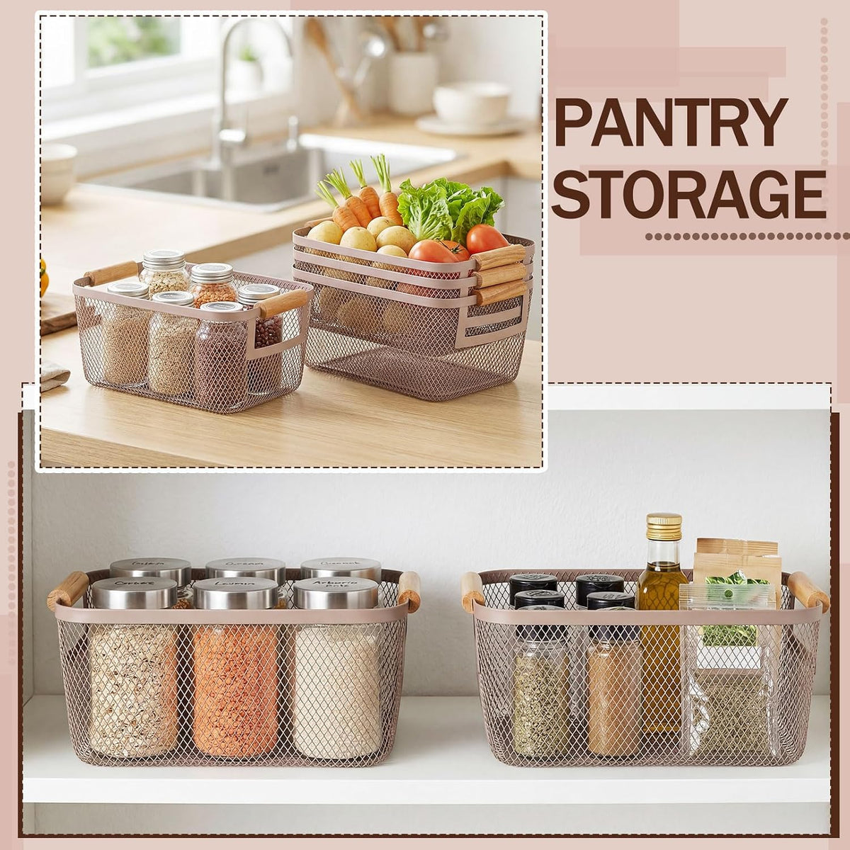 4 Pack Mesh Storage Baskets