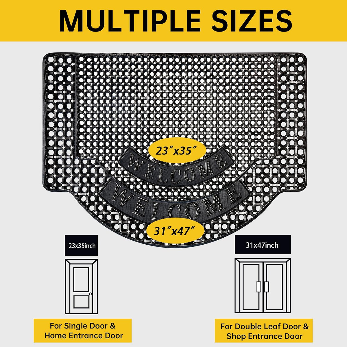 31x47 Anti Slip Rubber Door Mat