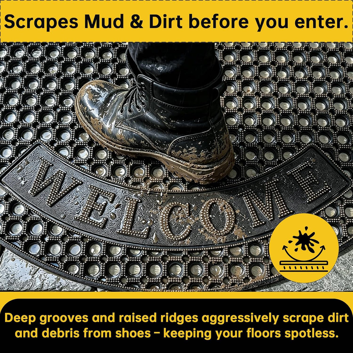 31x47 Anti Slip Rubber Door Mat