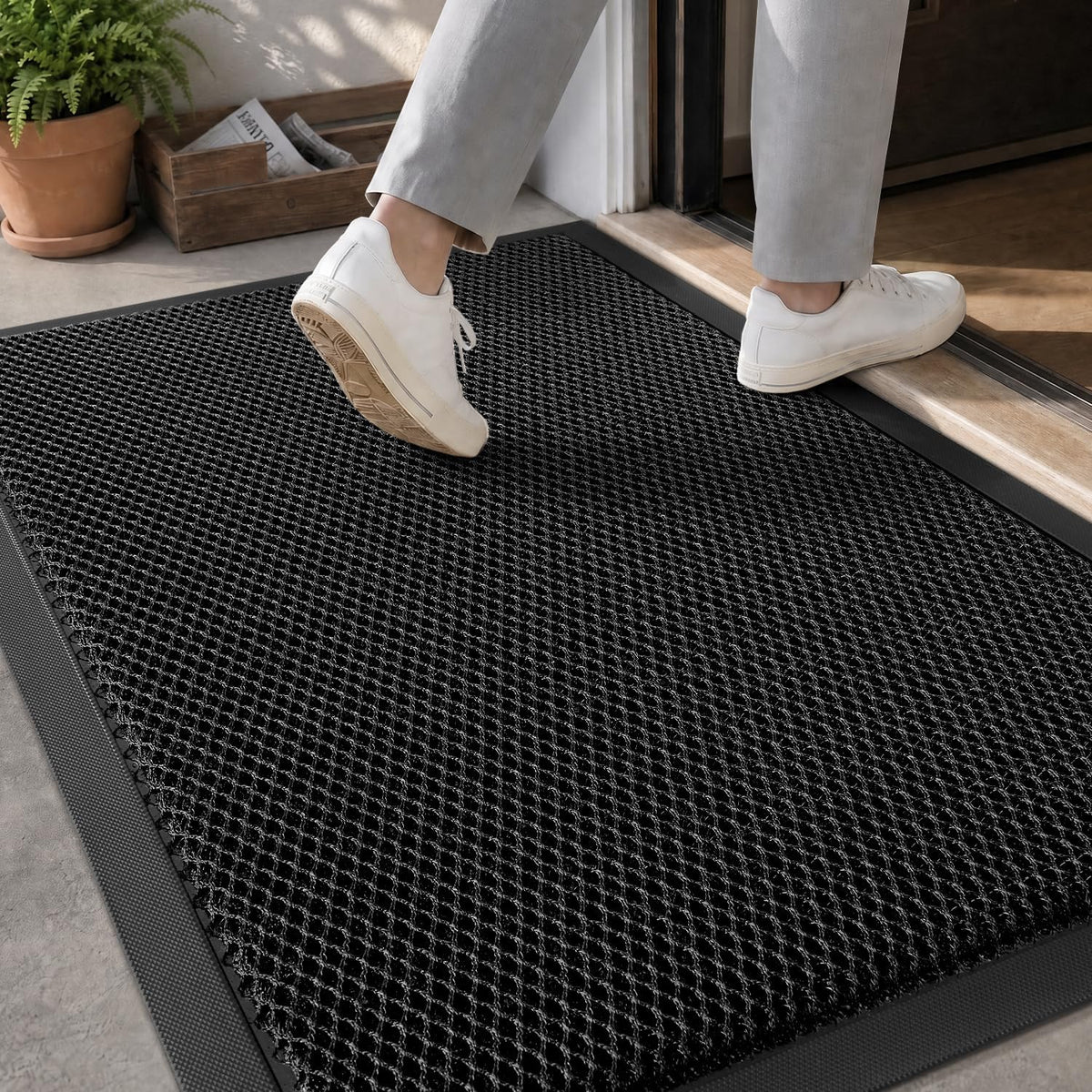 24x36 Black Non Slip Dirt Trapper Doormat