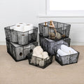 6 Pack Black Mesh Storage Baskets