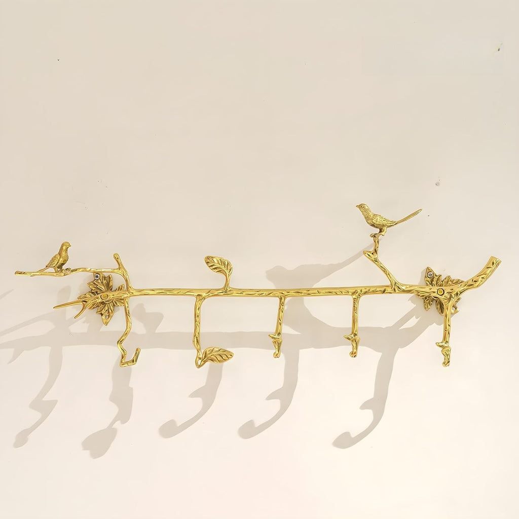 20 Inch Gold Wall Mount 6 Hooks Coat Rail