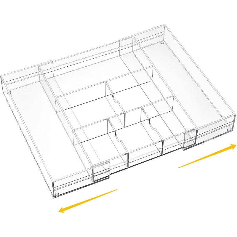 8 Compartment Expandable Acrylic Drawer Organizer