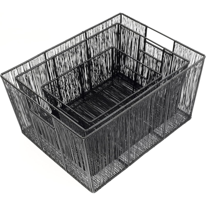 6 Pack Black Mesh Storage Baskets